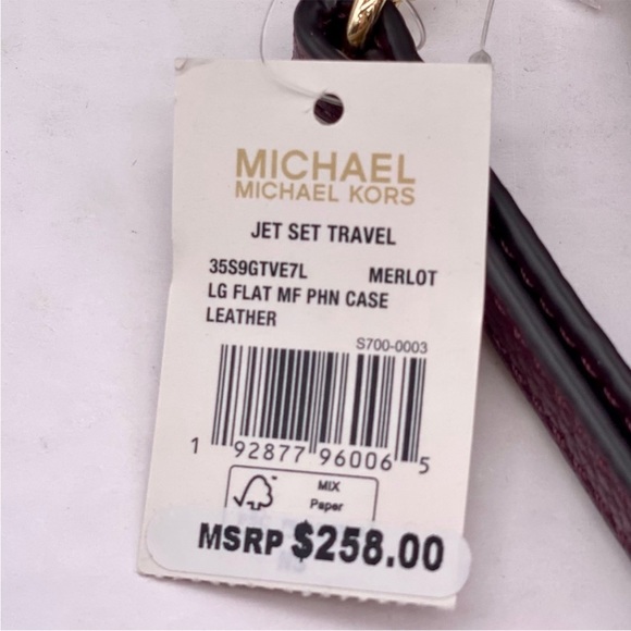 Michael Kors Kenly Large Logo Tote Shoulder Bag and Wallet Set Merlot - Picture 7 of 11